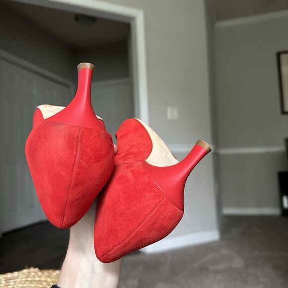 M.M. Lafleur The Lillian Pump - Italian Suede Red Heels Women’s EU 40 US 9/9.5 - Picture 7 of 14
